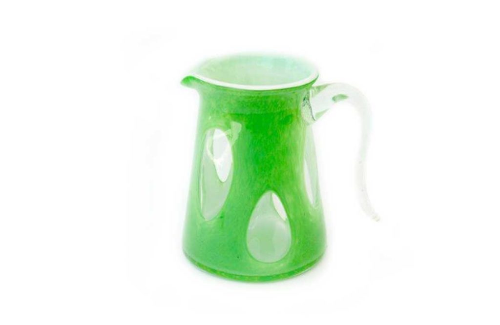 green glass pitcher